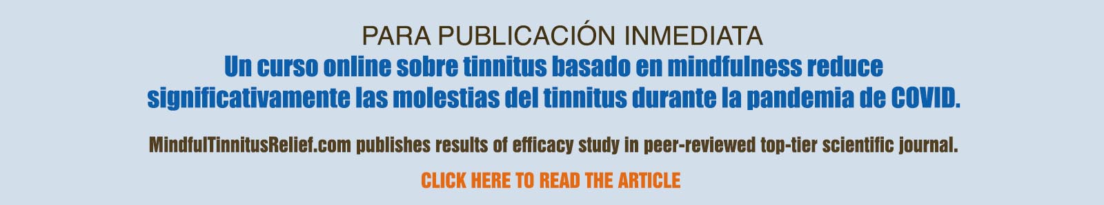 Online Mindfulness-Based Tinnitus Course Significantly Reduces Tinnitus Bother During  COVID Pandemic